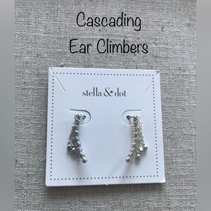 Stella & Dot Cascading Silver Ear Climbers